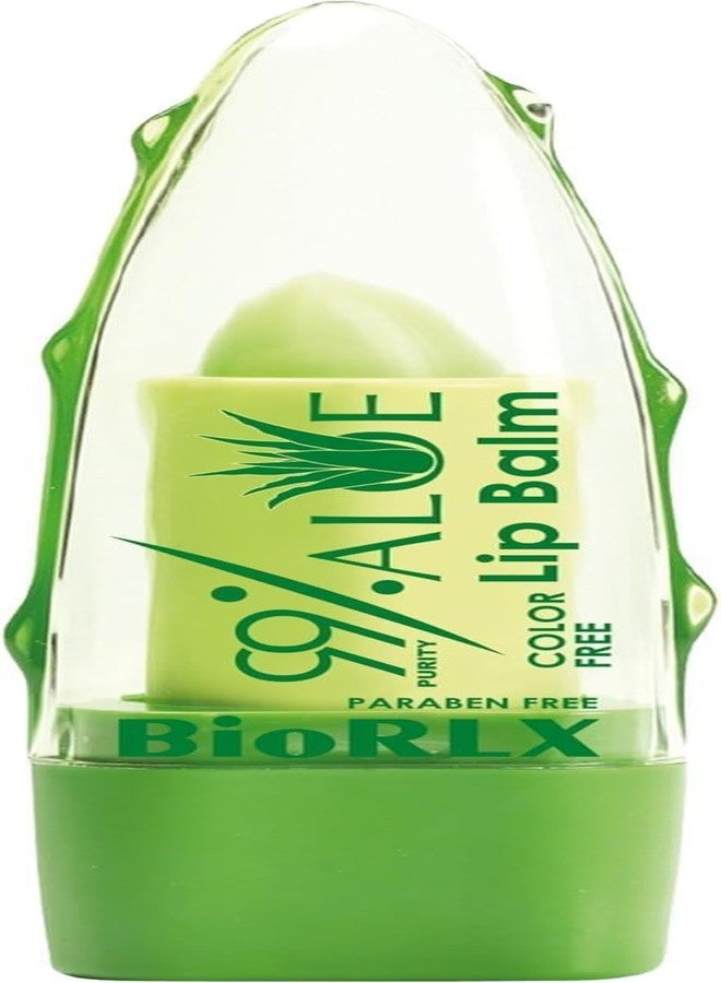 BioRLX مرطب شفاه BioRLX بخلاصة الصبار النقي بنسبة 99% وخالٍ من الألوان - عناية طبيعية مرطبة للشفاه للجنسين للحصول على شفاه رطبة ومشرقة (صبار - خالٍ من الألوان، 0.12 أونصة (عبوة من 1)) - Image 1